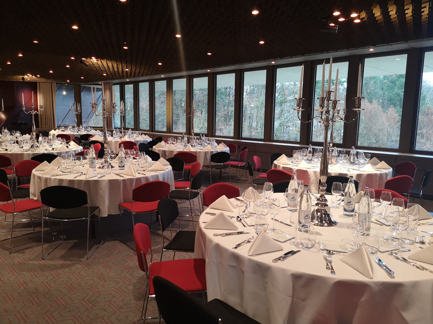 ECCL Panoramic Room prepared for a social dinner